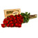red roses with box of chocolates. Krasnoyarsk