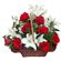 roses and lilies in a basket. Krasnoyarsk
