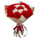 bouquet of white and red carnations. Krasnoyarsk