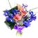 bouquet of irises and calla lilies. Krasnoyarsk