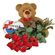 red roses with teddy and chocolates. Krasnoyarsk