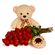 teddy with roses and cake. Krasnoyarsk